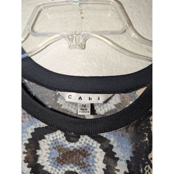 Womens Cabi #572 Dressed Up Sweatshirt Python Medium Sheer Long Sleeve Top - Picture 4 of 11